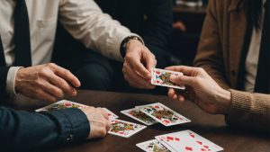 2 personnes jouent aux cartes