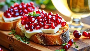 Bruschetta à la grenade, canneberges et brie : l'apéro gourmand de fin d'été