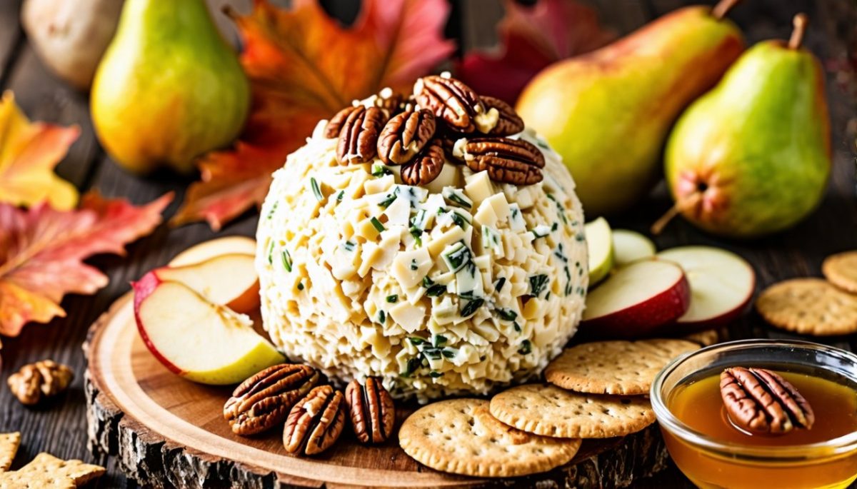 Recette apéro de septembre : Boule de fromage aux poires et noix de pécan