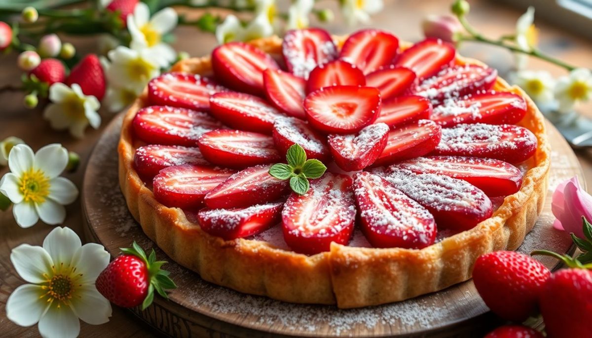Cette tarte aux rhubarbes et fraises va devenir votre dessert incontournable du printemps !