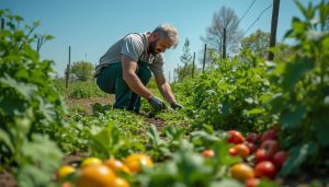 jardinier au potager